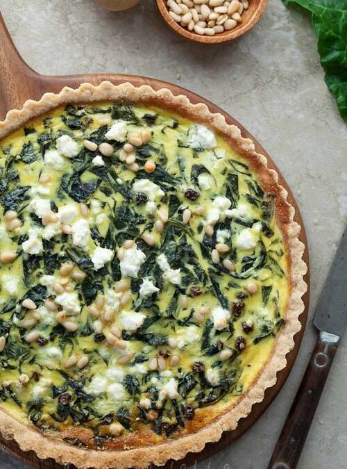 Annie’s Swiss Chard, Onion, and Pine Nut Tart