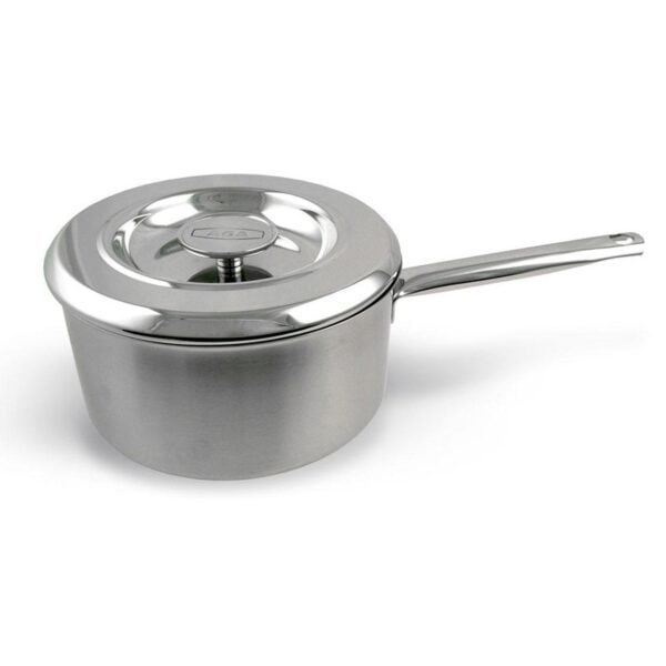 Stainless steel saucepan and lid