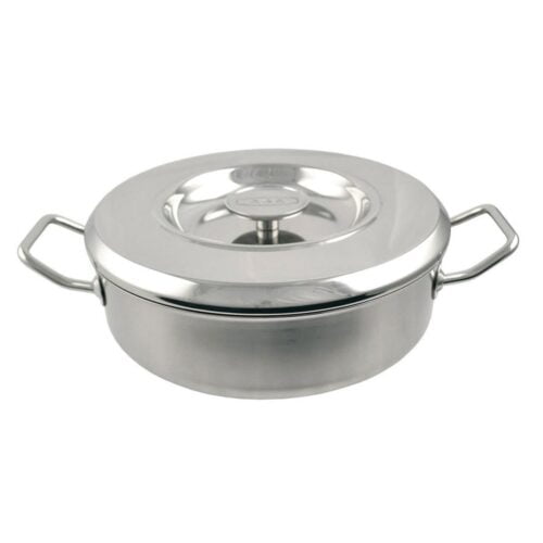 Stainless steel casserole and lid