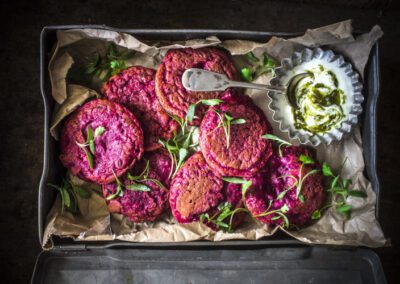 Beetroot and Fetta Fritters