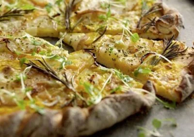 Butternut Squash, Pear and Gorgonzola Flatbread Tart