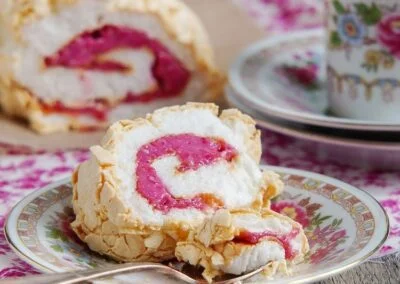 Cranberry Meringue Roulade