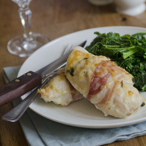 Rayburn Chicken Breasts in Pancetta with Garlic Cream