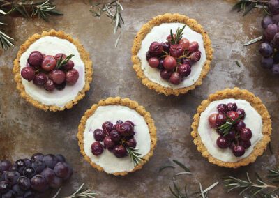 Roasted Grape and Rosemary Goat Cheese Tarts
