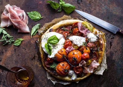 Balsamic Fig Roasted Tomato and Cheese Tarts