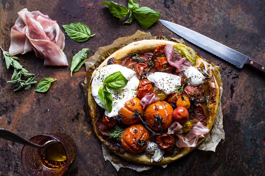 Balsamic Fig Roasted Tomato and Cheese Tarts