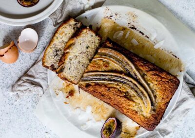 Banana, Passionfruit and Coconut loaf