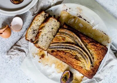 Banana, Passionfruit and Coconut loaf