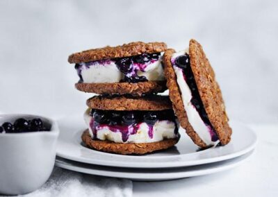 Blueberry and Coconut Ice-cream Sandwiches