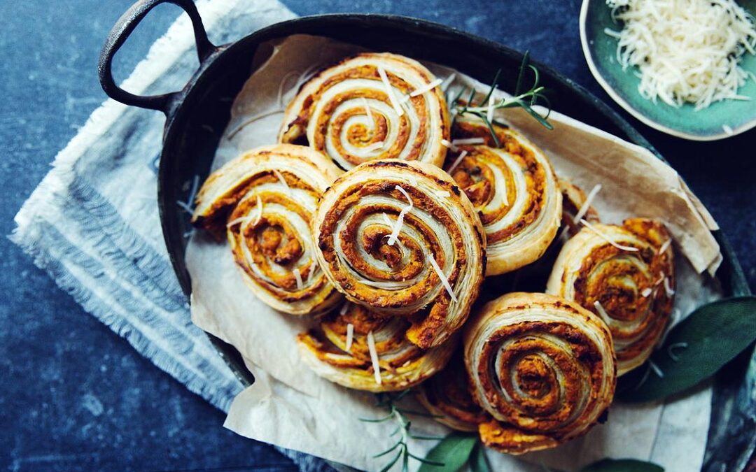 Cheesy Vegan Pumpkin Scrolls