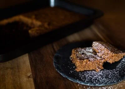 Chocolate, Banana and Cardamom Brownie Traybake