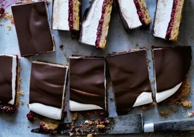 Chocolate and Raspberry Marshmellow Slice