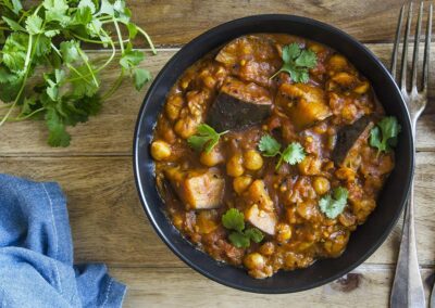 EGGPLANT, BUTTERNUT PUMPKIN AND CHICKPEA CURRY