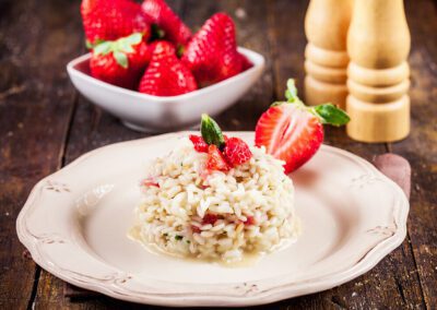 Fusion Grilled Radicchio and Strawberry Risotto
