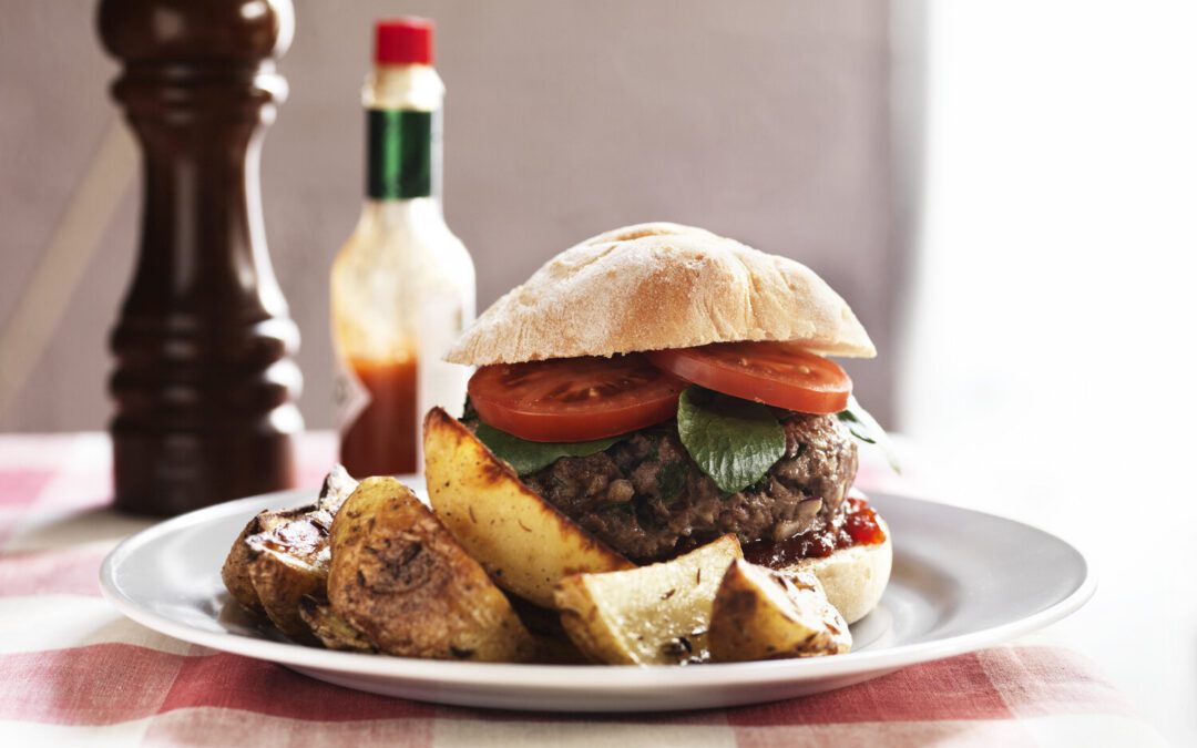 Homemade Burgers with Chunky Wedges