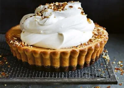 Peanut Butter Cheesecake Tart with Peanut Praline