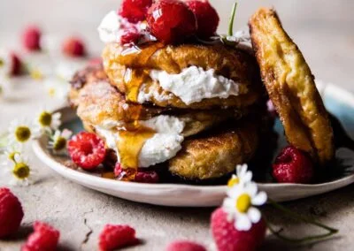 Raspberry Ricotta Croissant French Toast