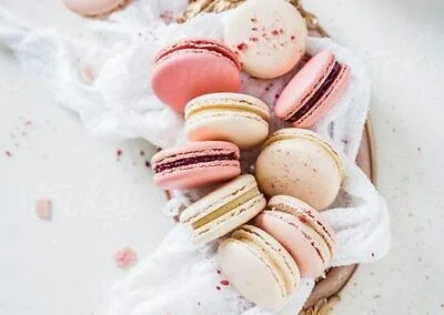 Raspberry White Chocolate Macarons