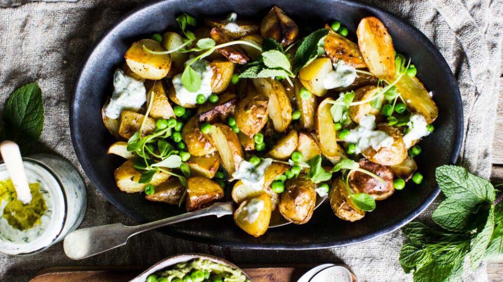 Roast Potato and Pea Salad with Tzatziki AGA Australia