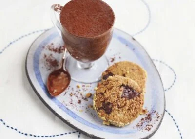 Sea Salt Mousse with Hazelnut Rye Cookies