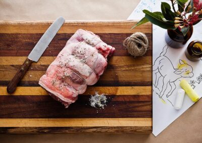 Slow Roasted Shoulder of Lamb, Salad Primavera, Salsa Verde & Ricotta