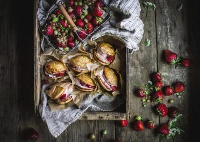 Strawberry Rhubarb Pie Ice Cream Sandwiches