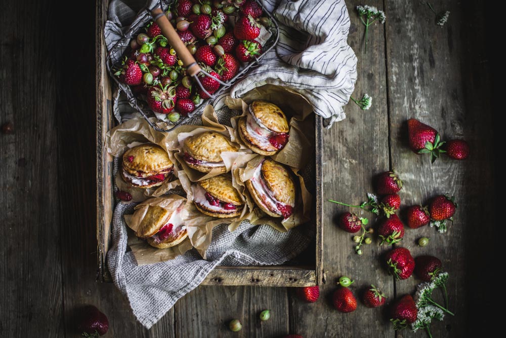 Strawberry Rhubarb Pie Ice Cream Sandwiches