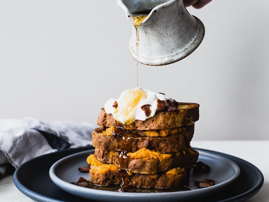 Sweet Potato French Toast with Bacon