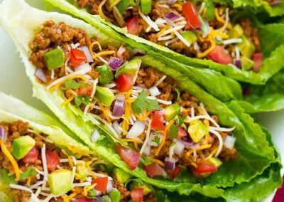 Turkey taco lettuce wraps