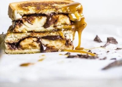 Vegan Chocolate Bananas Foster Sandwich