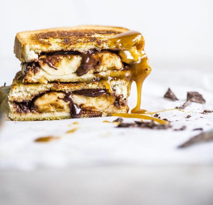 Vegan Chocolate Bananas Foster Sandwich