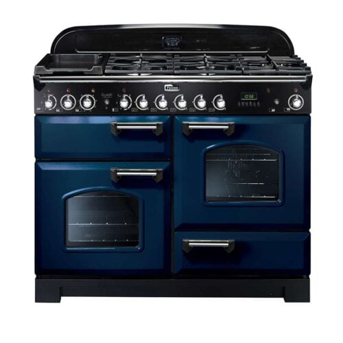 Falcon Classic Deluxe 110cm Dual Fuel Oven - royal blue, chrome