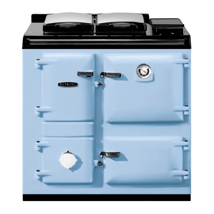 Rayburn 200 series slow combustion wood stove duck egg blue | AGA Australia