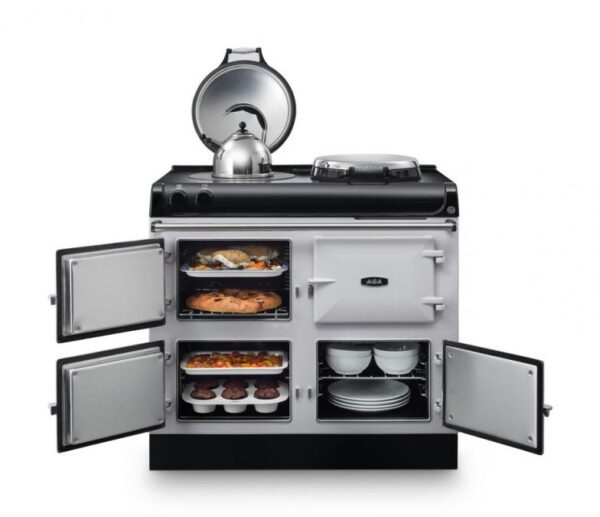AGA Cooker R3 100 with 2 Hotplates open