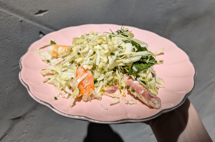 IAN CURLEY’S CABBAGE AND PRAWN SALAD