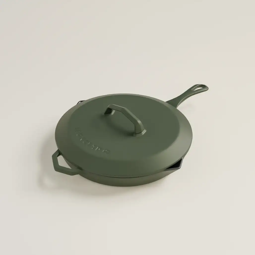 Ironclad cast iron Legacy Lid 28cm enamel Olive Leaf