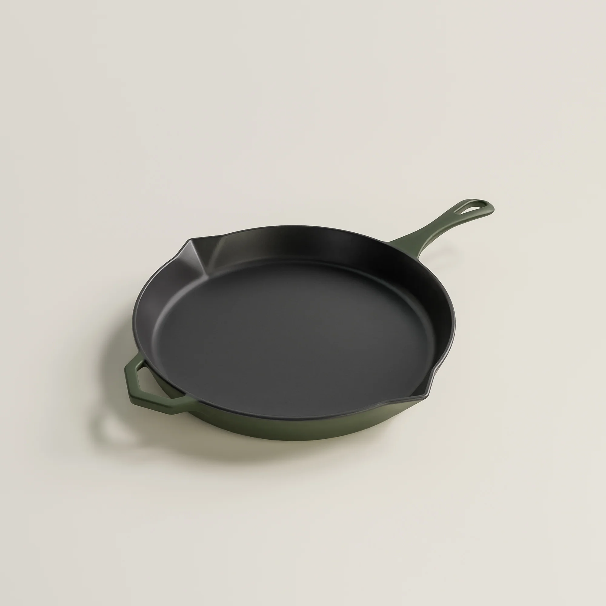Ironclad Satin Enamel cast iron Legacy Pan Olive Leaf