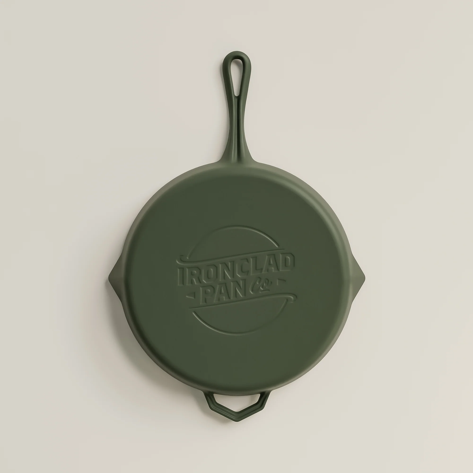 Ironclad Satin Enamel cast iron Legacy Pan Olive Leaf