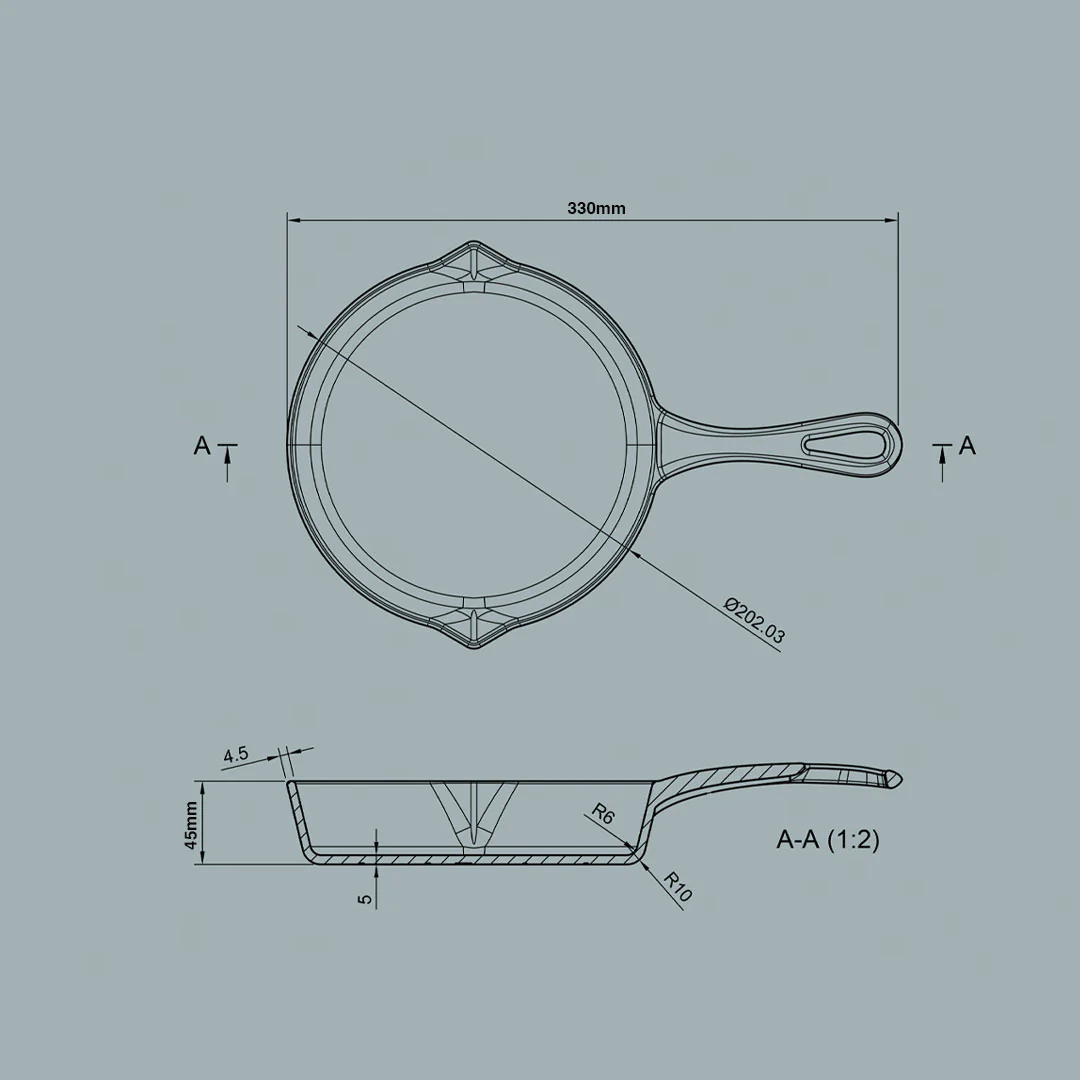 Ironclad cast iron LilLegacy Pan blueprint